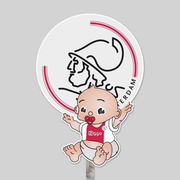 Geboortebord baby met ajax logo