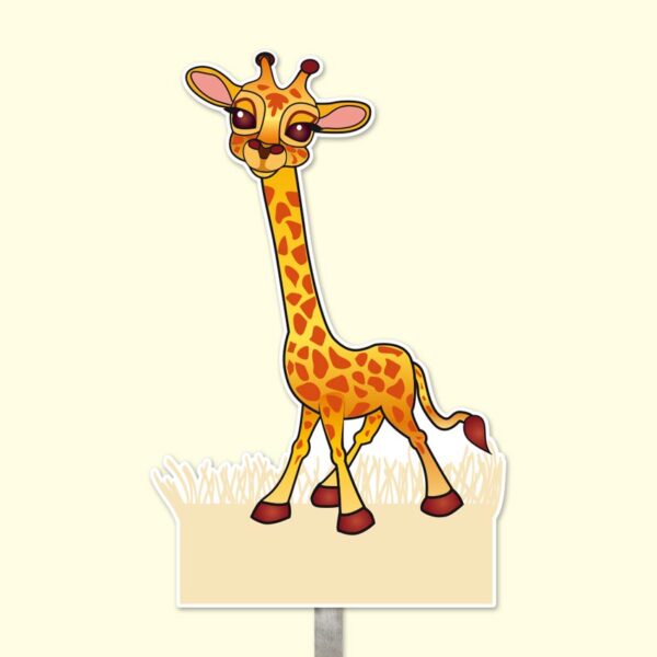 Geboortebord lieve giraffe geel